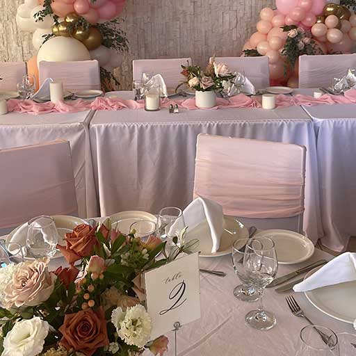Paper Unicorn wedding head table with balloons